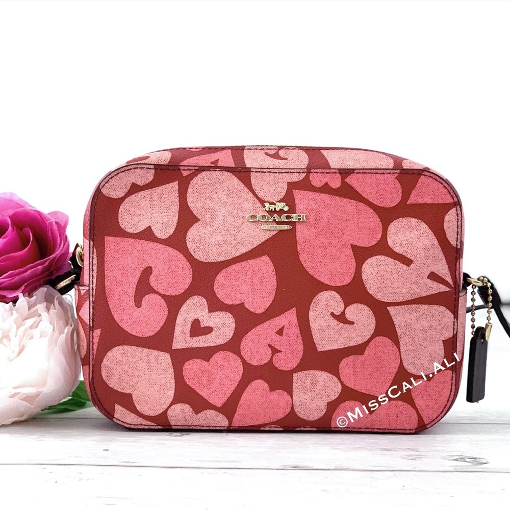 NWT COACH Mini Camera Crossbody Bag with Heart Purse